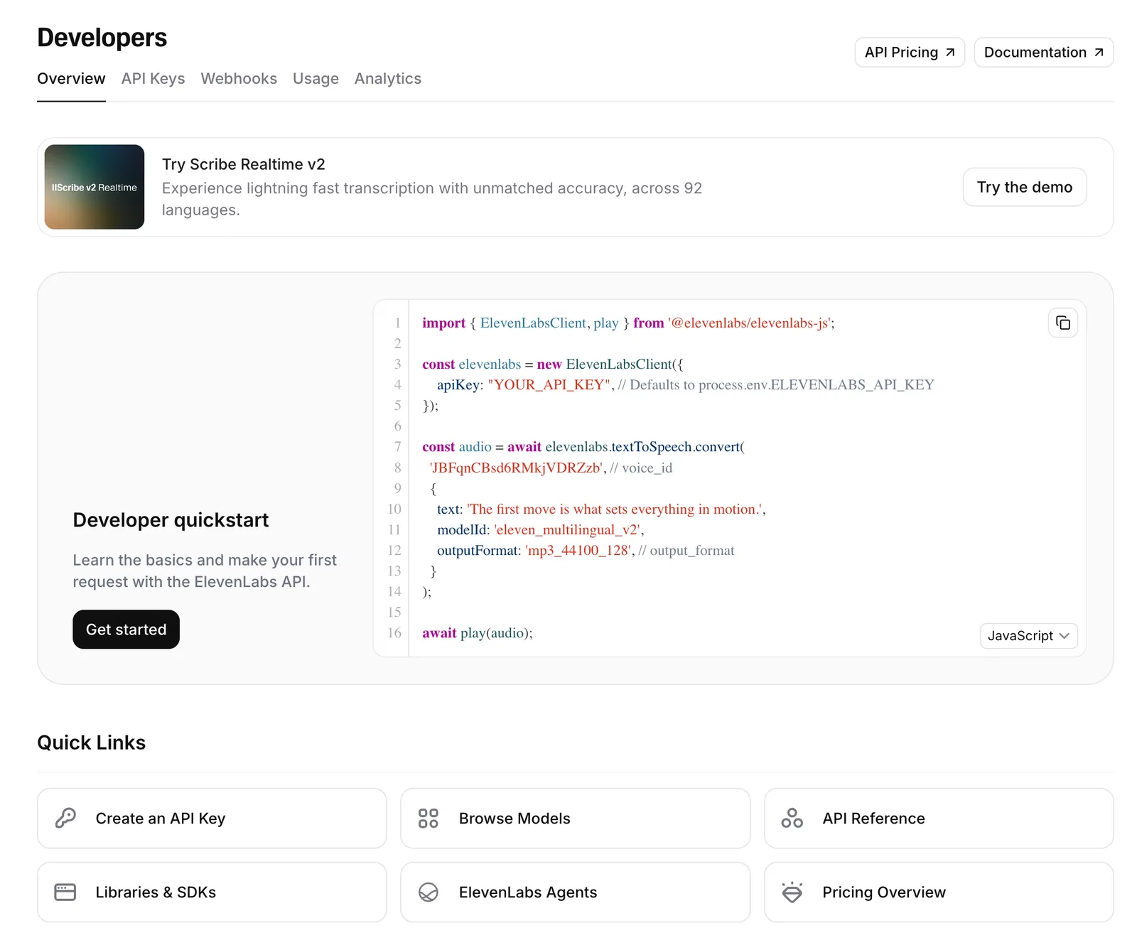 Develpoers API